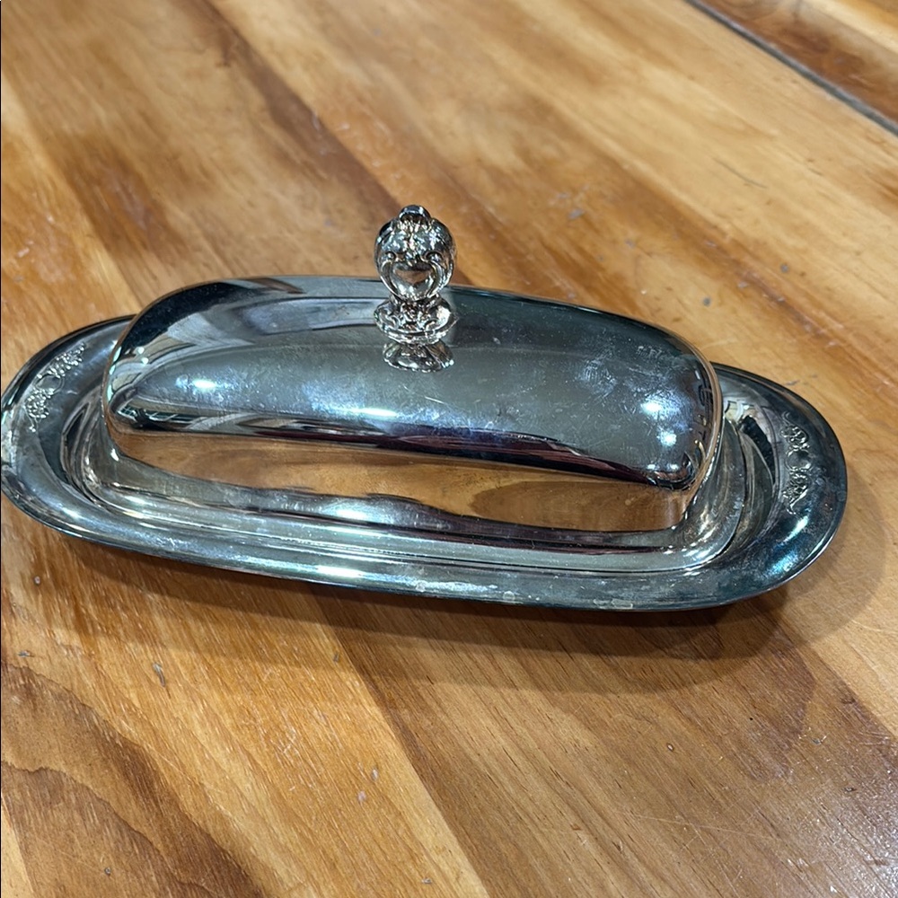 International Company Silverplate Covered Butter Dish